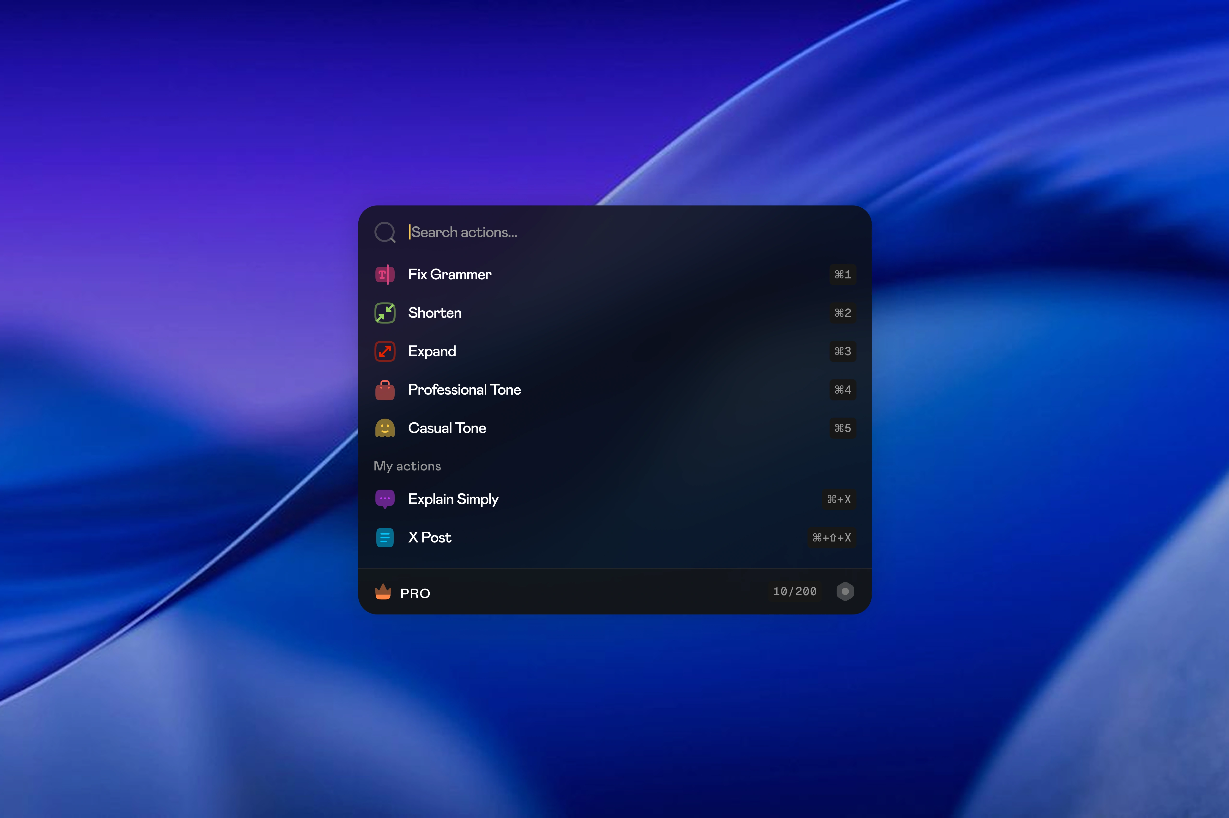 stic ai - command-menu.webp